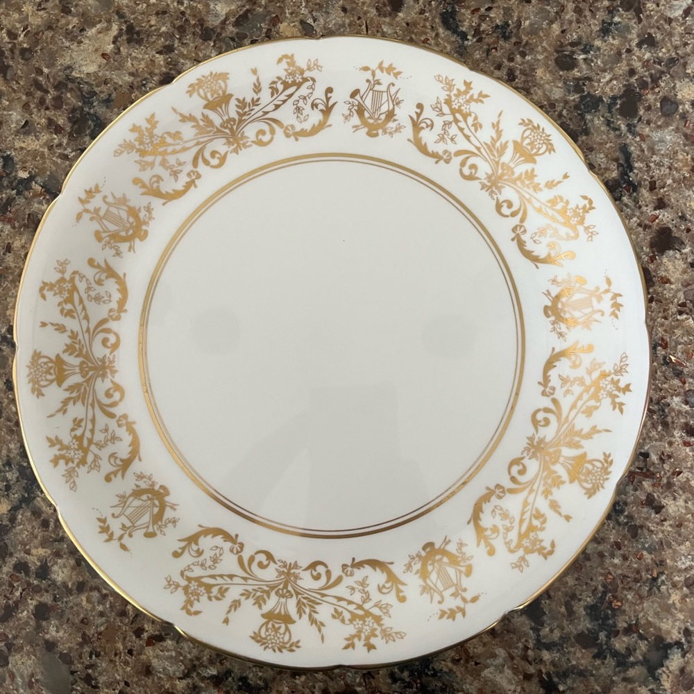 Coalport “allegro” fluted gold caked plate